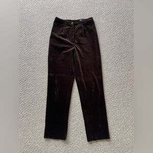 Burberry velvet trousers brown chocolate women’s 8 medium vintage Vtg HTF rare